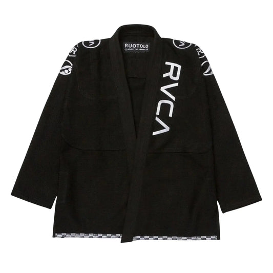 Shoyoroll RVCA x Roots VA x Roots black BJJ Gi 450 GSM front view