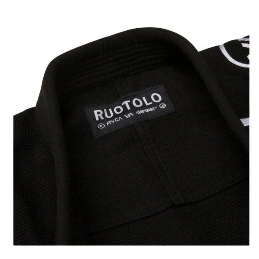 Shoyoroll RVCA x Roots VA x Roots BJJ Gi collar with collaboration logo detail