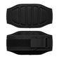 The Apex black mesh weightlifting belt front and back view contoured lumbar support velcro closure by Trico Gear