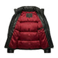 The Aspen womens black genuine leather puffer jacket open interior deep red satin lining by Trico Gear
