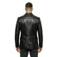 The Kensington mens genuine black cowhide leather blazer back view center vent and saddle stitching by Trico Gear