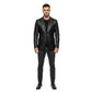 The Kensington mens genuine black cowhide leather blazer front view slim tailored two button by Trico Gear