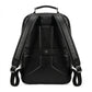 The Sterling genuine black cowhide leather backpack back view padded shoulder straps gunmetal adjusters by Trico Gear