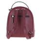 Back view of The Verona Real Leather Small Burgundy Backpack showcasing the matching adjustable shoulder straps, structured center vertical seams, and a secure hidden horizontal zip compartment