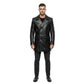 The Wellington mens genuine black cowhide leather peacoat front double breasted gunmetal buttons peak lapels by Trico Gear