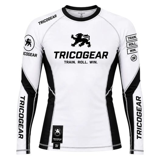 TricoGear Apex CS-01 BJJ No-Gi long sleeve rash guard front view for Jiu-Jitsu and grappling