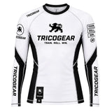 TricoGear Apex CS-01 BJJ No-Gi long sleeve rash guard front view for Jiu-Jitsu and grappling