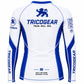 TricoGear Apex CS-04 white and blue BJJ no-gi rash guard back view