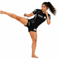 TricoGear Apex CS2-03 women's BJJ no-gi rash guard and grappling shorts in black