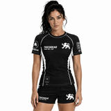 TricoGear Apex CS2-03 women's BJJ no-gi rash guard and grappling shorts front view