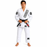 TRICOGEAR Jiu Jitsu Gi BJJ Kimono Martial Arts Training Suit for Men front view in white