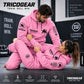 Tricogear TRI 30 pink black BJJ hoodie worn during Brazilian Jiu-Jitsu training