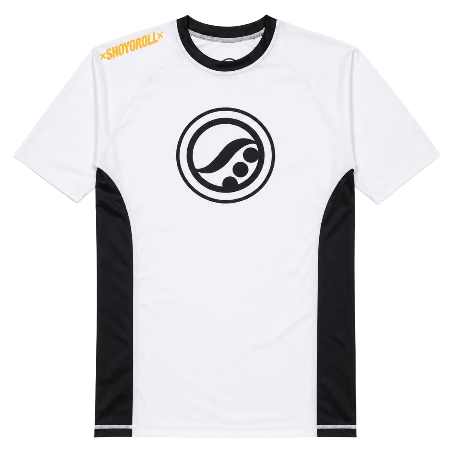 White BJJ Rash Guard 2022 short sleeve No-Gi Jiu Jitsu training shirt front view