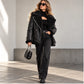 Women’s Black RAF B3 Sheepskin Shearling Leather Biker Jacket Walking Style