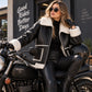 Women’s Brown B3 RAF Aviator Shearling Leather Jacket Motorcycle Style