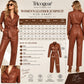 Women’s brown genuine leather belted jumpsuit size chart