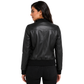 Genuine Black Leather Varsity Bomber Jacket Faye featuring a tailored fit and rib knit waistband
