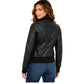 Women's Genuine Sheepskin RAF Aviator Jacket Elsie Black back view featuring classic bomber silhouette