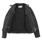 Interior view of Women's Soft Leather Casual Zip Biker Jacket Ruby Black with smooth black lining and inner pocket