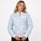 Women’s Unchained embroidered leather jacket back with roaring lion graphic